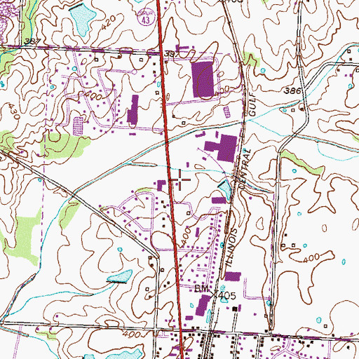 Topographic Map of WCMT-FM (Martin), TN