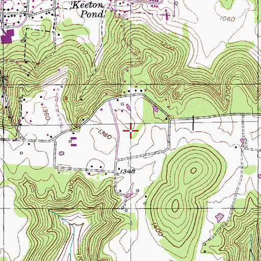 Topographic Map of WXKG-FM (Livingston), TN