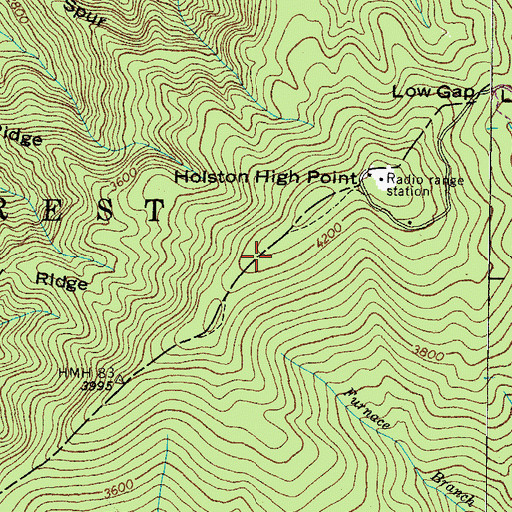 Topographic Map of WETS-FM (Johnson City), TN
