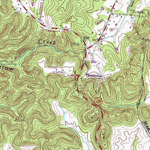 Topographic Map of WVCP-FM (Gallatin), TN