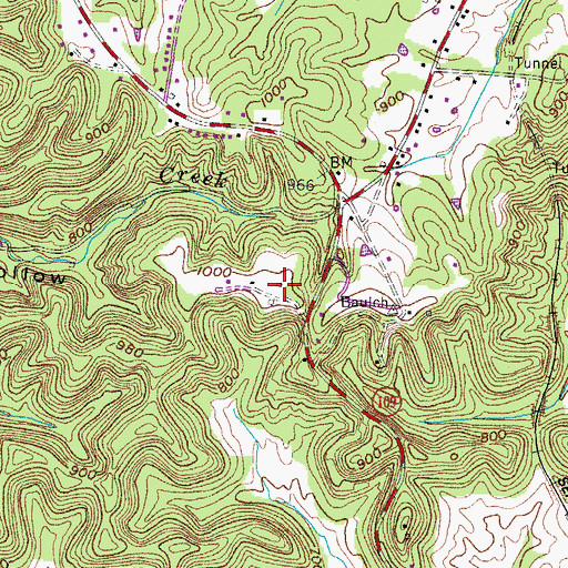 Topographic Map of WWKX-FM (Gallatin), TN