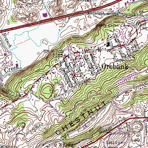 Topographic Map of WZXY-FM (Kingsport), TN