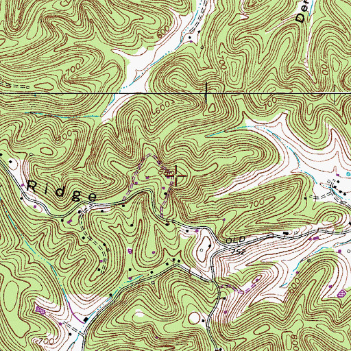 Topographic Map of WZTV-TV (Nashville), TN