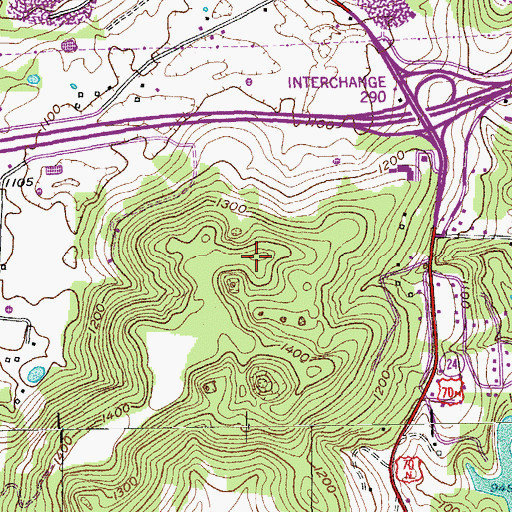 Topographic Map of WKWR-TV (Cookeville), TN