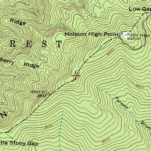 Topographic Map of WKPT-TV (Kingsport), TN