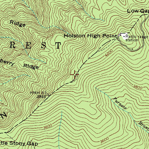 Topographic Map of WJHL-TV (Johnson City), TN