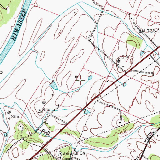 Topographic Map of Chilhowee Airport, TN