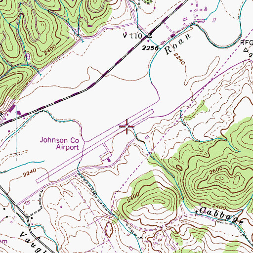 Topographic Map of Johnson County Airport, TN