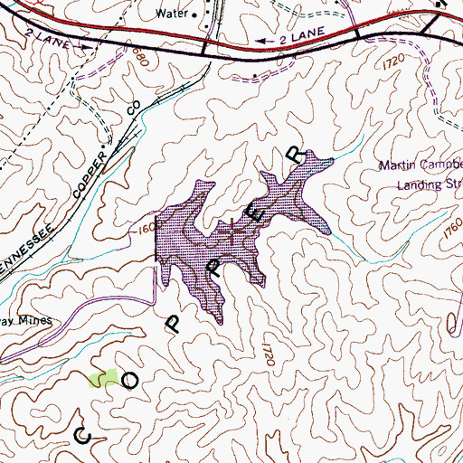Topographic Map of Gypsum Pond, TN