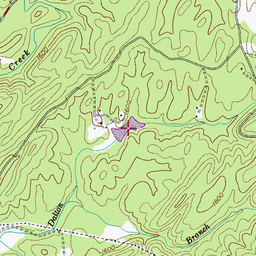 Topographic Map of Smoky Mountain Christian Camp Lake, TN