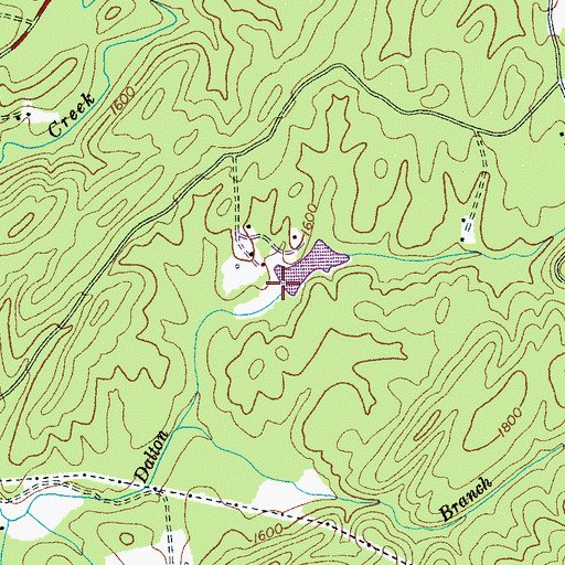 Topographic Map of Smoky Mountain Christian Camp Lake Dam, TN