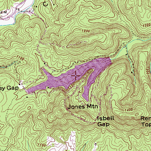 Topographic Map of Laurel Mountain Lake, TN