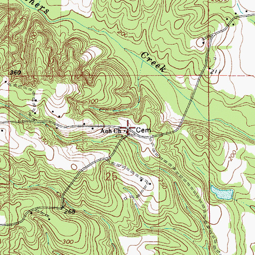 Topographic Map of Aoh Church, AL