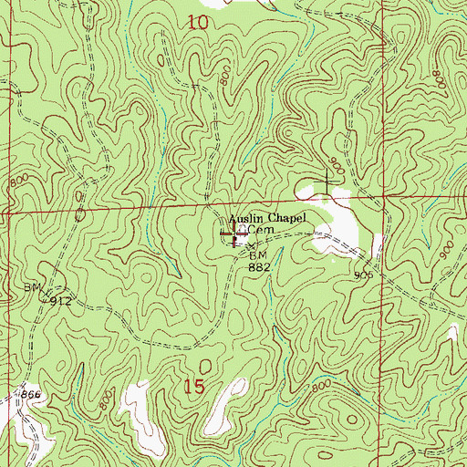 Topographic Map of Auslin Chapel, AL