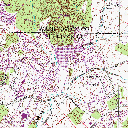 Topographic Map of Middlebrook Dam, TN
