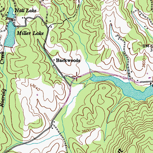 Topographic Map of Backwoods School (historical), TN
