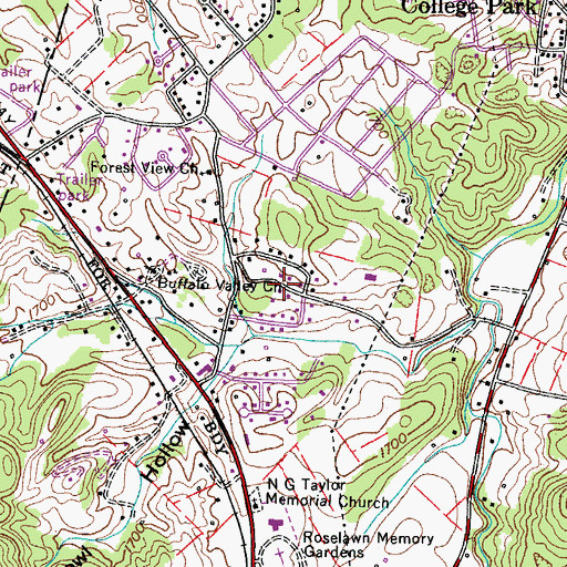 Topographic Map of Buffalo View, TN