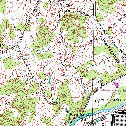 Topographic Map of Fairview Church (historical), TN