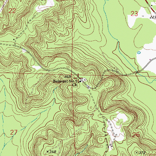 Topographic Map of Belmont Number 1 Church, AL
