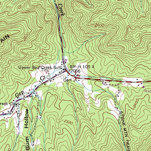Topographic Map of Grays Branch, TN