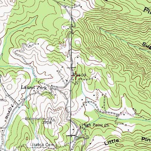 Topographic Map of Laurel Fork School (historical), TN
