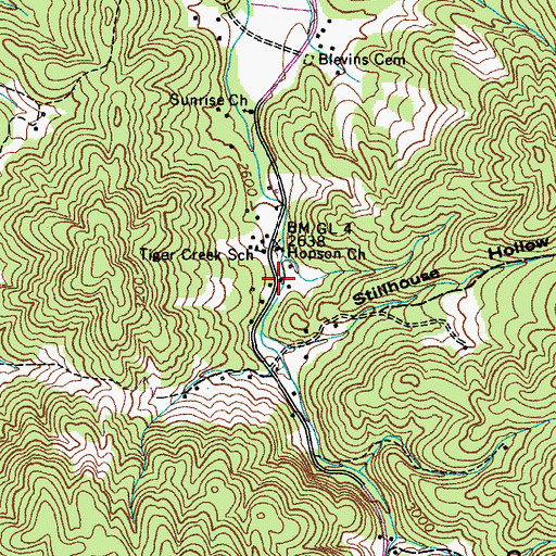 Topographic Map of Plato, TN
