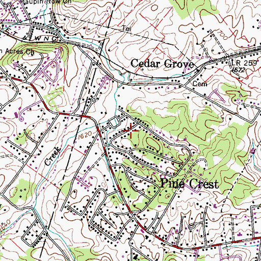 Topographic Map of Shenandoah Heights, TN