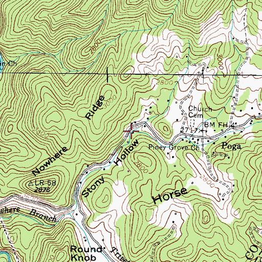 Topographic Map of Stony Creek, TN