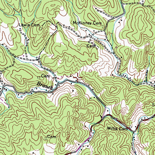 Topographic Map of Union Chapel (historical), TN