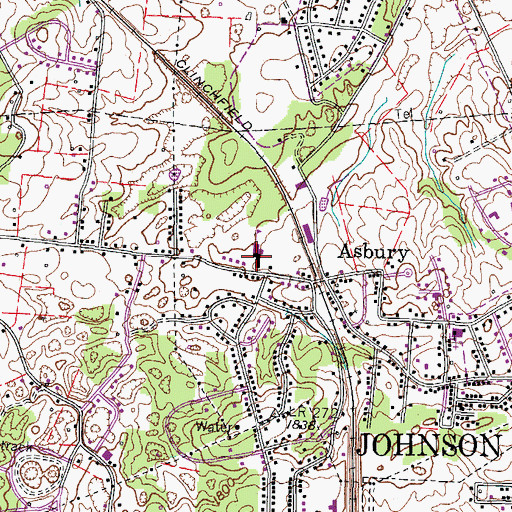 Topographic Map of Asbury Elementary School, TN