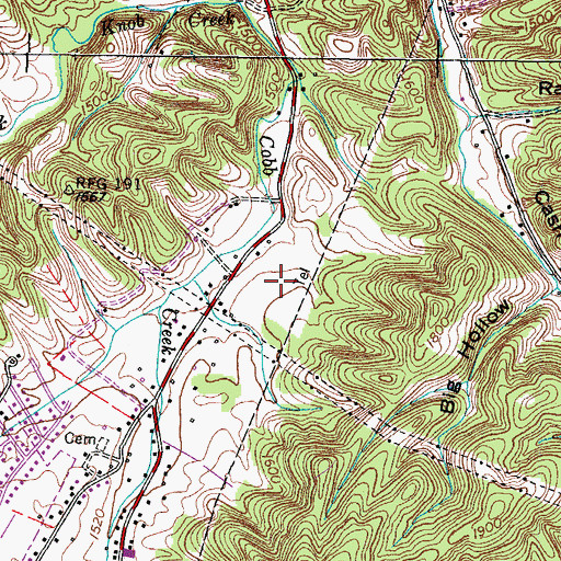 Topographic Map of Austin Village, TN