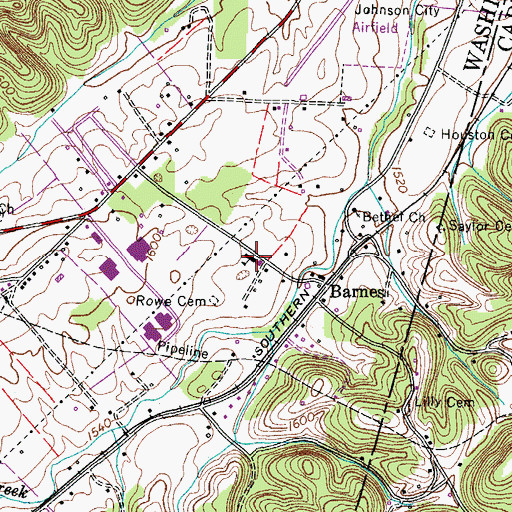 Topographic Map of Barnes School (historical), TN