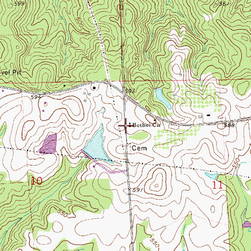 Topographic Map of Bethel Church, AL