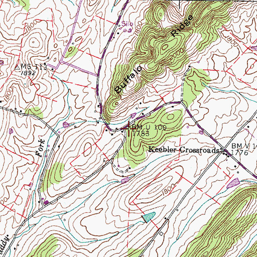 Topographic Map of Berea School (historical), TN