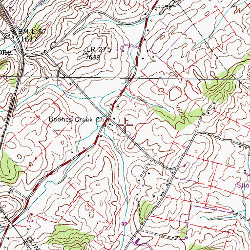 Topographic Map of Boones Creek Elementary School, TN