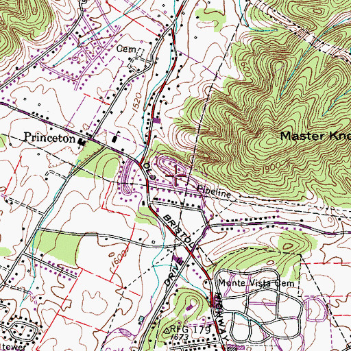 Topographic Map of Brookmead, TN