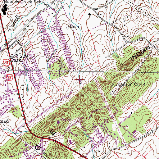 Topographic Map of Carmol, TN