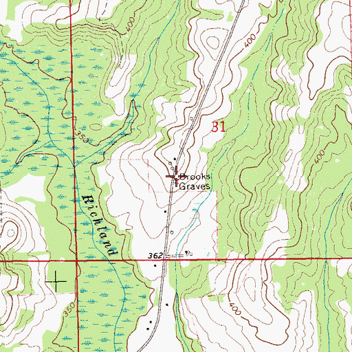 Topographic Map of Brooks Graves, AL