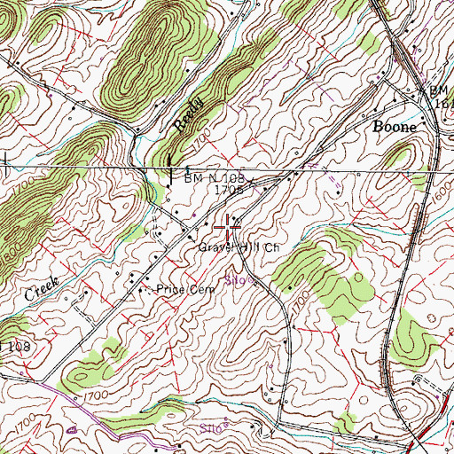 Topographic Map of Columbia Institute (historical), TN