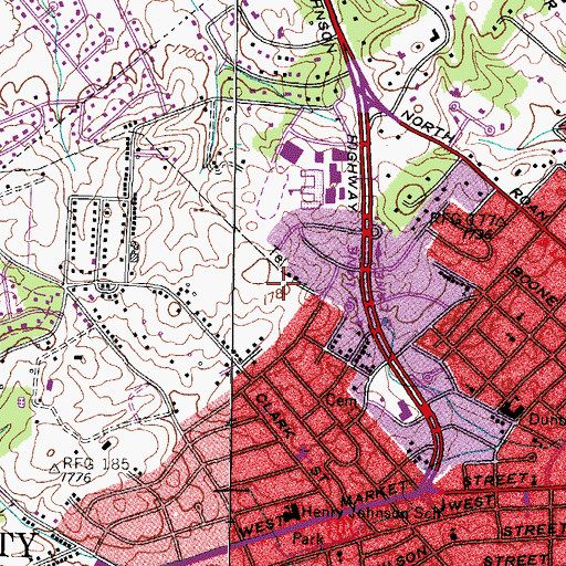 Topographic Map of Constitution Junior High School, TN