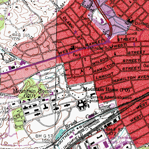 Topographic Map of D R Beeson Park, TN