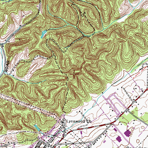 Topographic Map of Dividing Ridge, TN