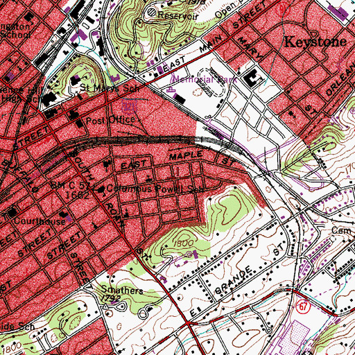 Topographic Map of East Park, TN