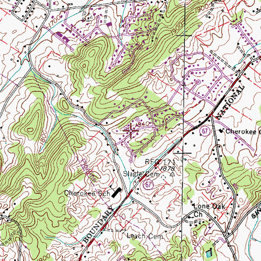 Topographic Map of Forest Hills, TN