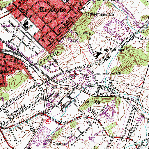 Topographic Map of Georgia Terrace, TN