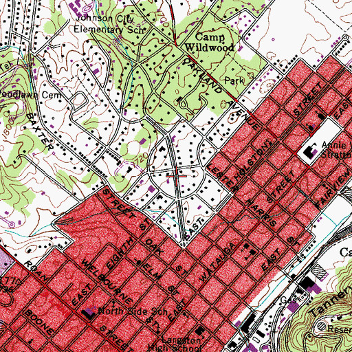 Topographic Map of Gomp Addition, TN