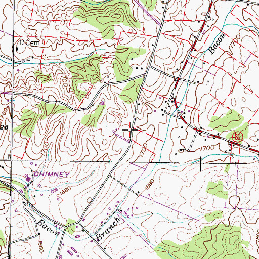 Topographic Map of Grand View School (historical), TN