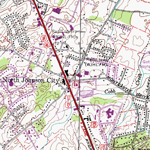 Topographic Map of Holiday Shopping Center, TN