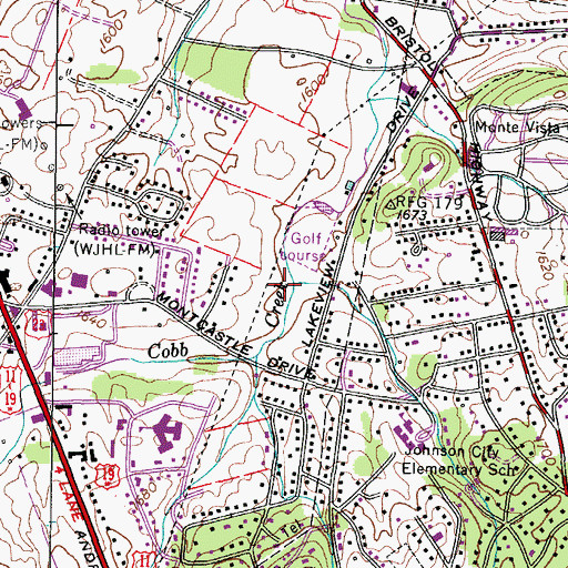 Topographic Map of Idlewilde, TN