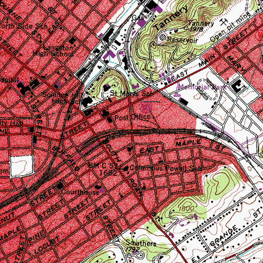 Topographic Map of Interchange 32, TN